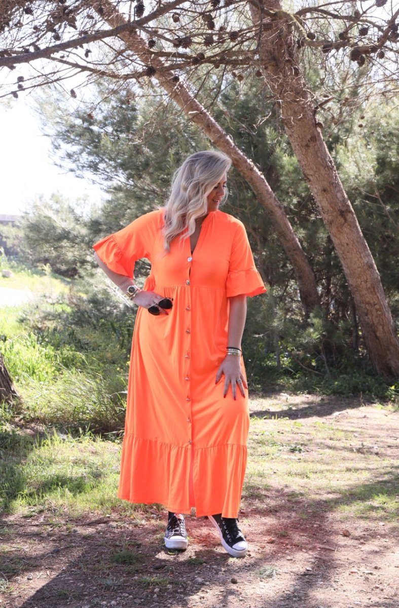 Vestido Exclusivo Com Botões Manga Curta - Image 5