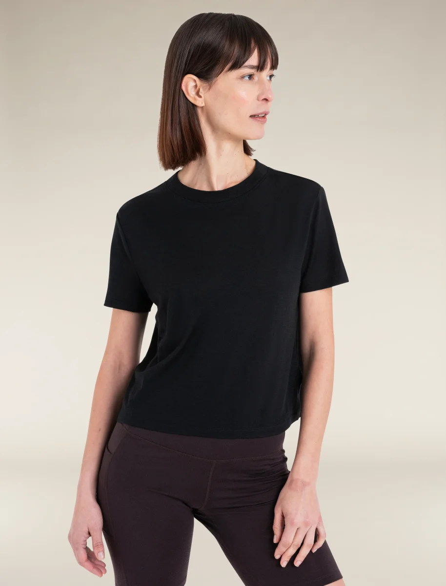Camiseta Feminina de Merino 150 Tech Lite Manga Curta Crop - Image 3