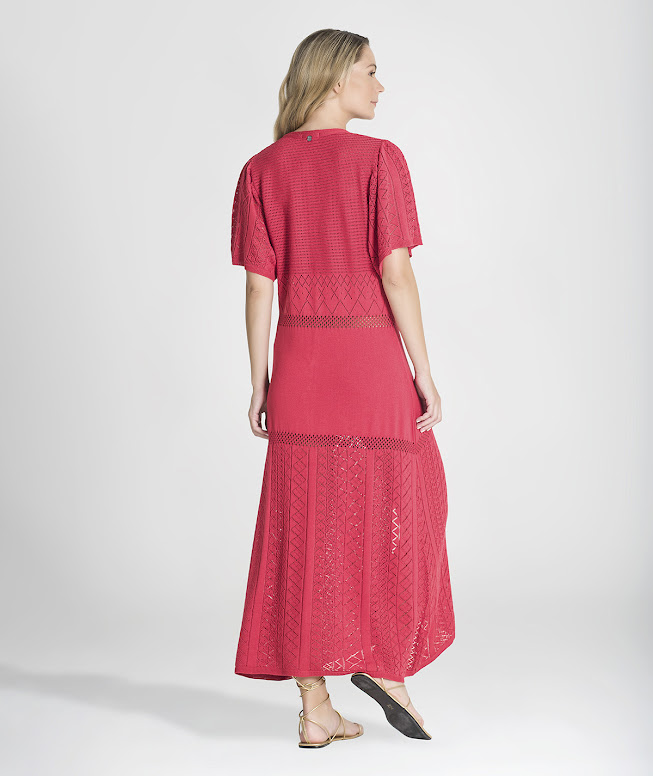 Vestido Comprido Perfurado C/ Botões - Image 5