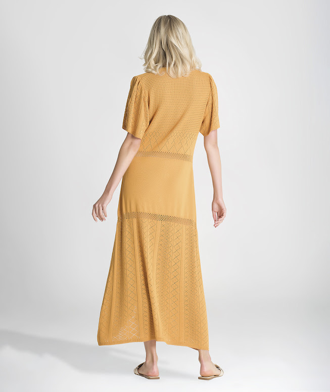 Vestido Comprido Perfurado C/ Botões - Image 7