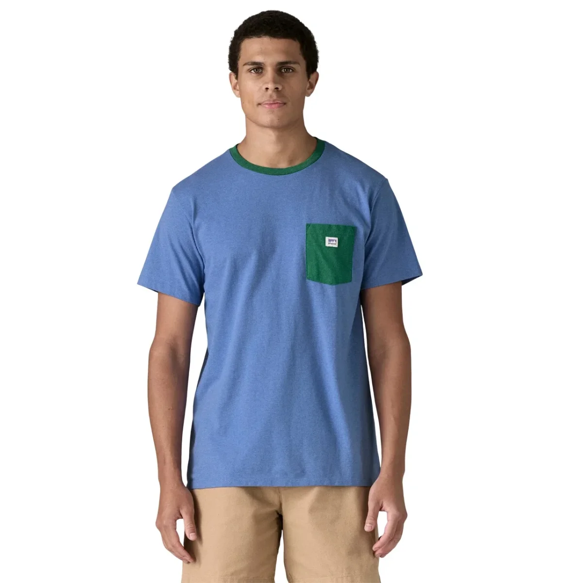 T-shirt Patagonia Shop Sticker Pocket Responsibili-Tee Abundant Blue - Image 3