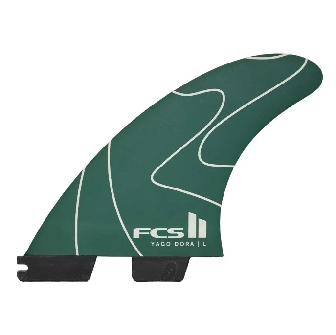 Quilhas FCS II Yago Dora Large PC Tri Fins Green Black - Image 2