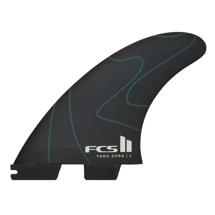 Quilhas FCS II Yago Dora Large PC Tri Fins Green Black - Image 3