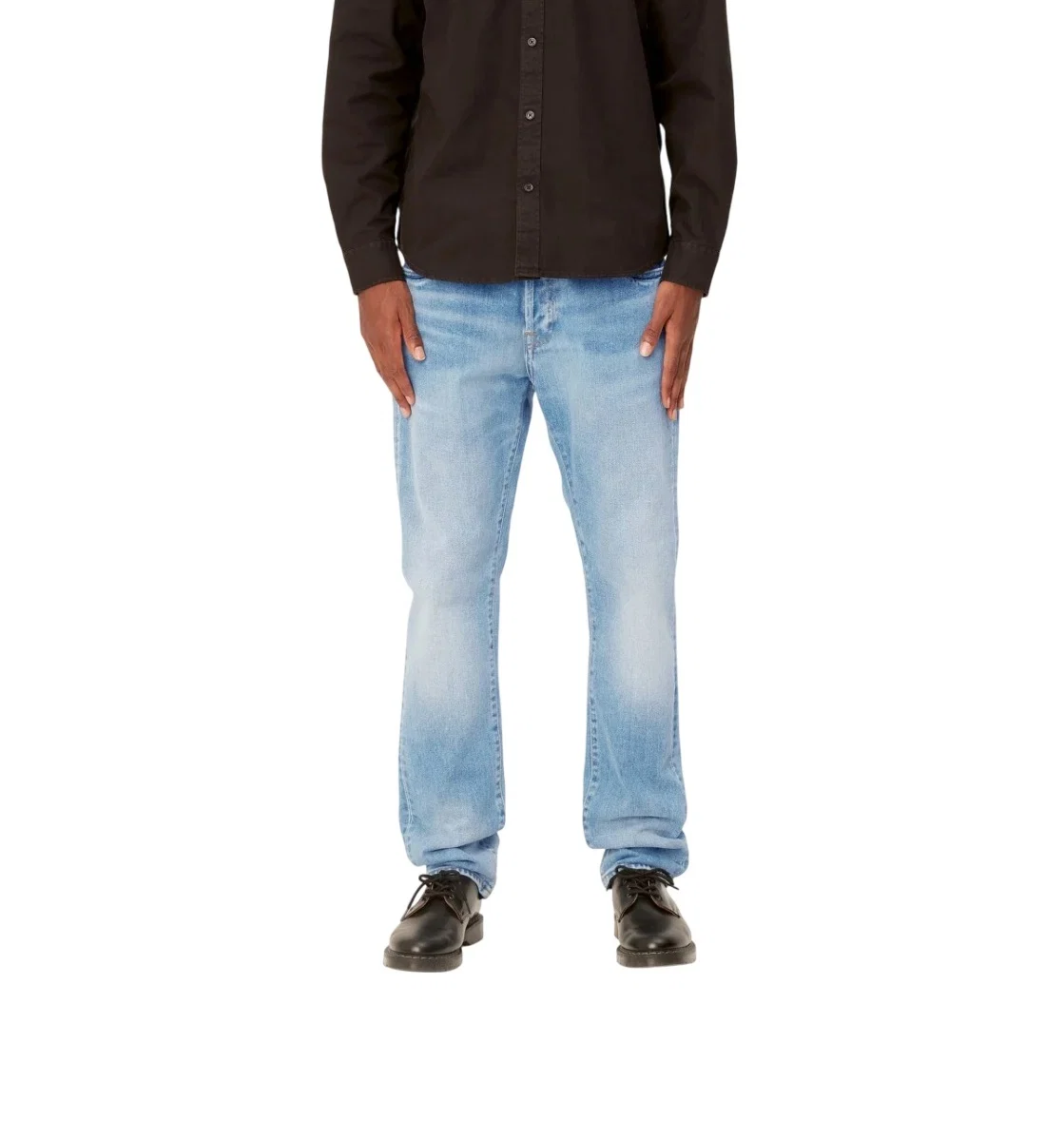 Calças Carhartt WIP Klondike Blue Light Used Wash - Image 4