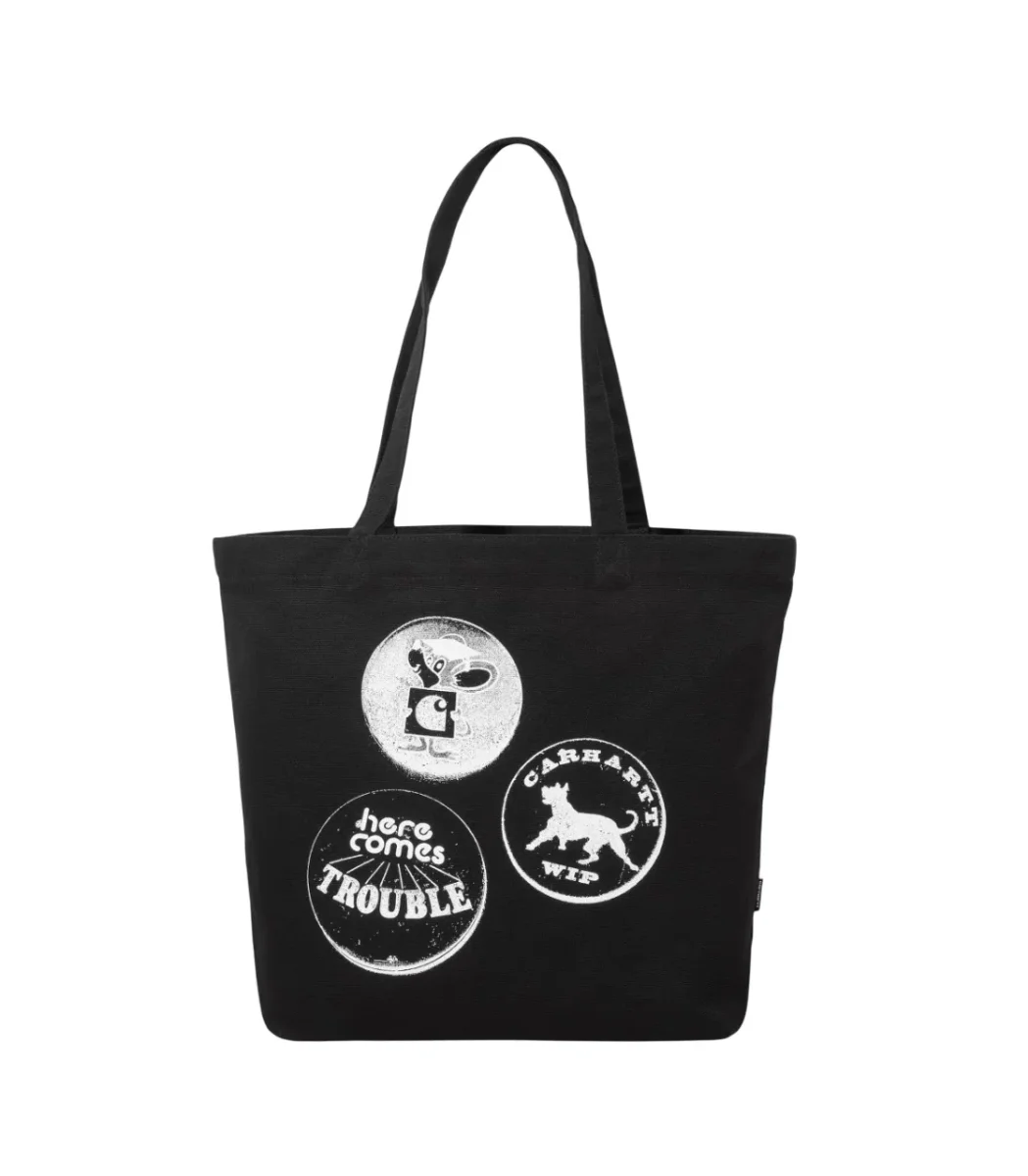 Tote Bag Carhartt WIP Canvas Graphic Pins Print Black - Image 2