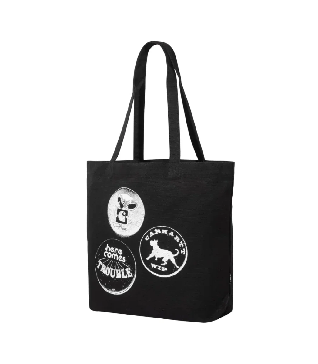 Tote Bag Carhartt WIP Canvas Graphic Pins Print Black - Image 3