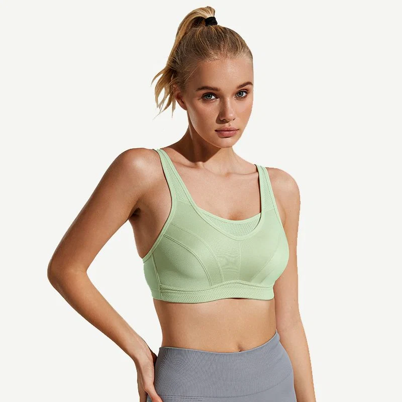 Wireless Sports Non-Padded Bra Bounce Control, Green - Image 3