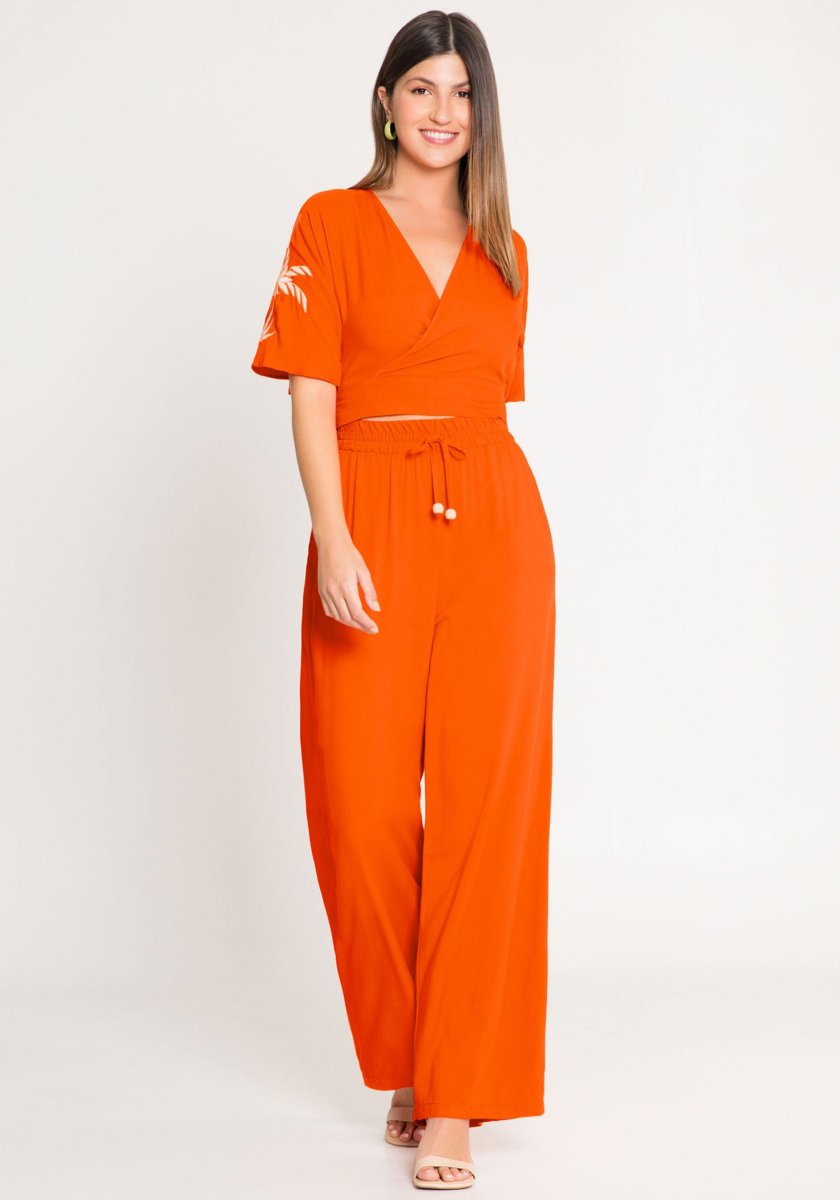 Calça Corte Direito / Viscose C/ Atilhos - Image 5