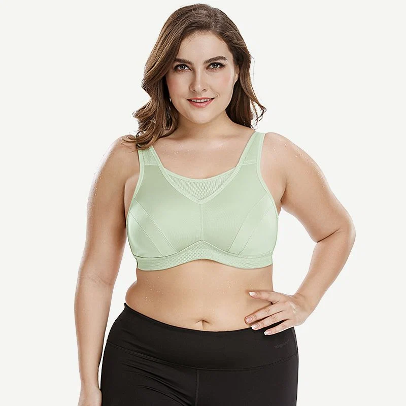Wireless Sports Non-Padded Bra Bounce Control, Green - Image 6