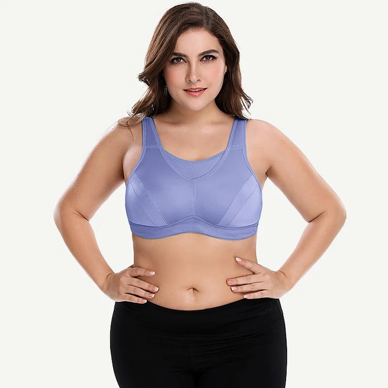 Wireless Sports Non-Padded Bra Bounce Control, Purple - Image 8